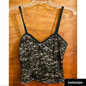Black lace crop top. Size medium.